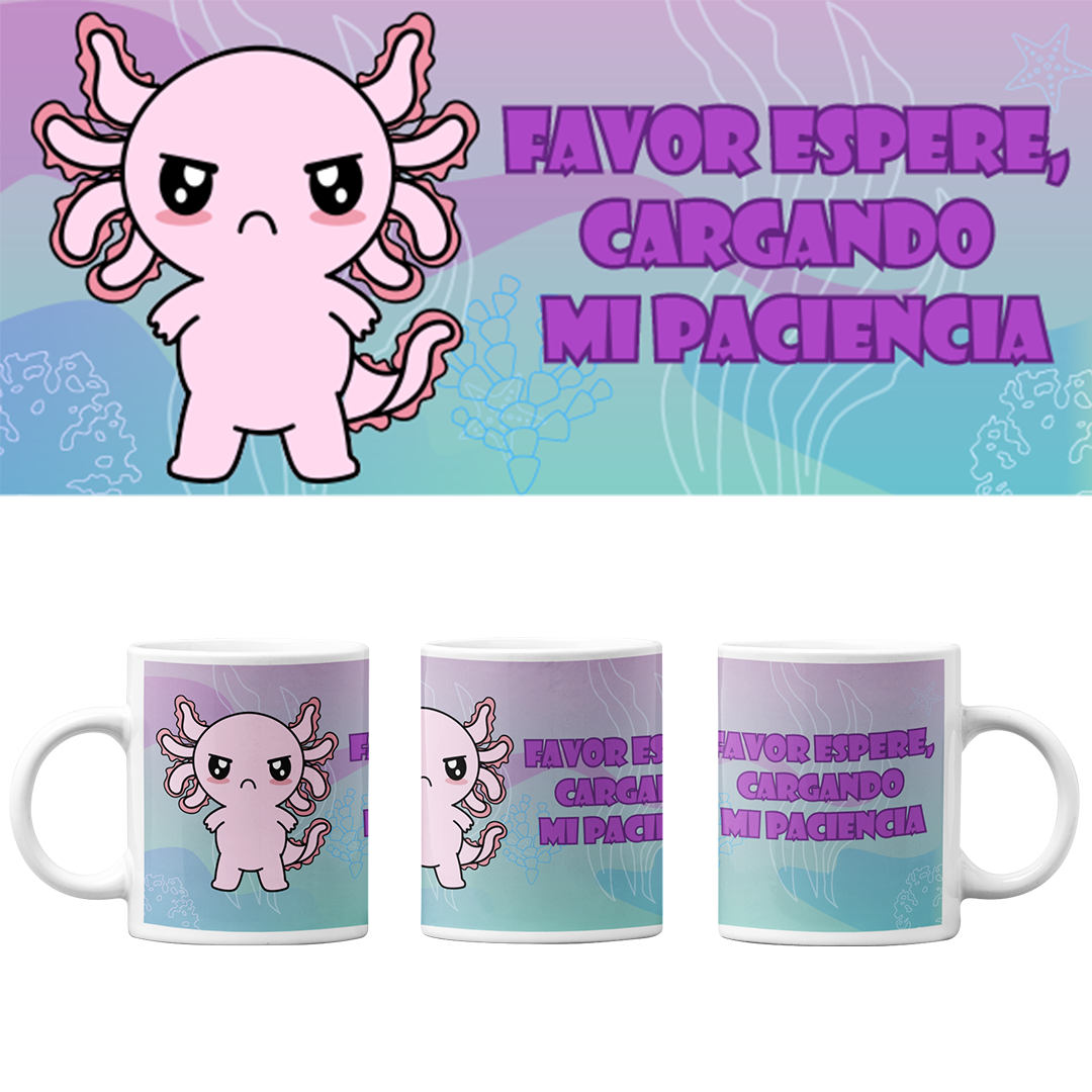 Taza Vers 2 Axolotzin Enojado Ajolote