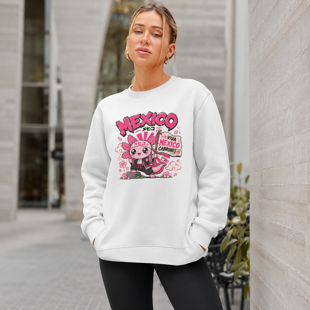 Sudadera Ajolotito Tokio Mexa Unisex