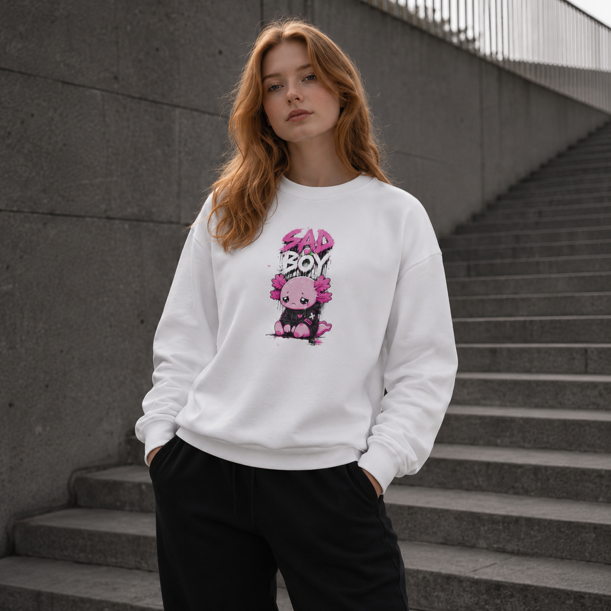 Sudadera Ajolotito Sad Boy Unisex