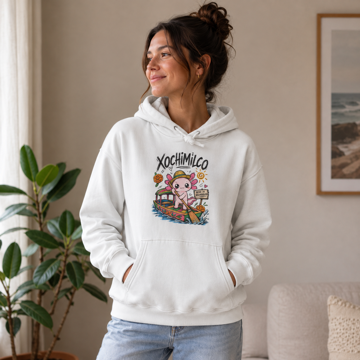 Hoodie Ajolotito Xochimilco Unisex