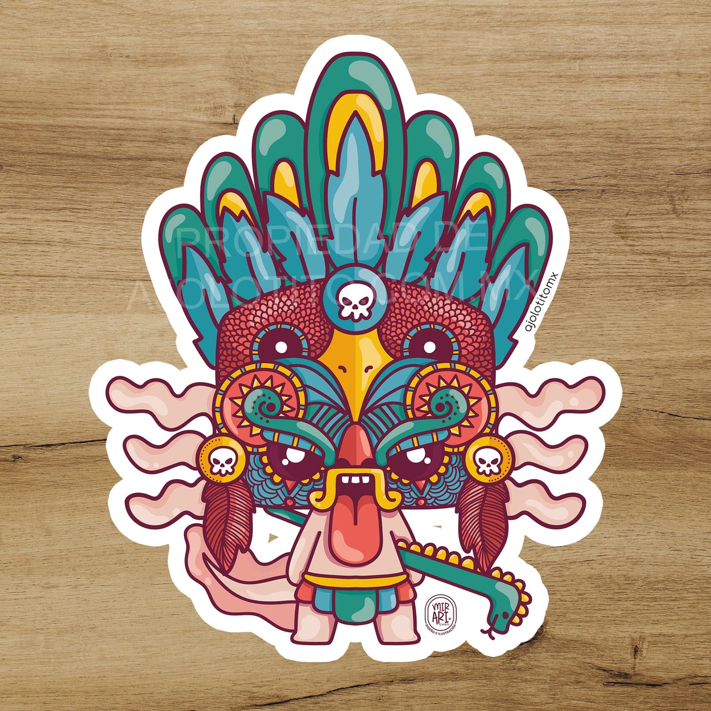 Sticker Tezcatlipoca Negro Mirari Chan