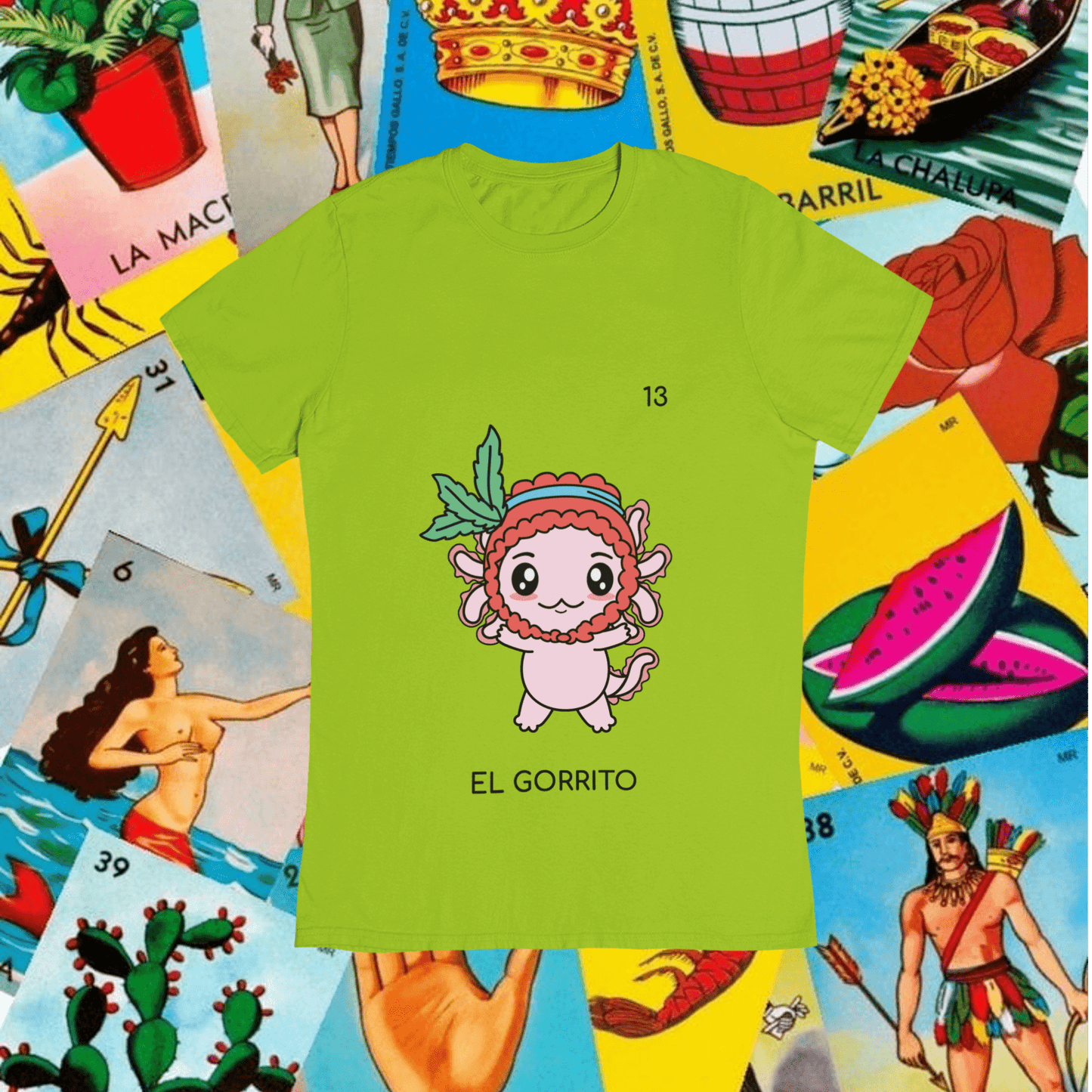 Playera Axoloteria El Gorrito Ajolote