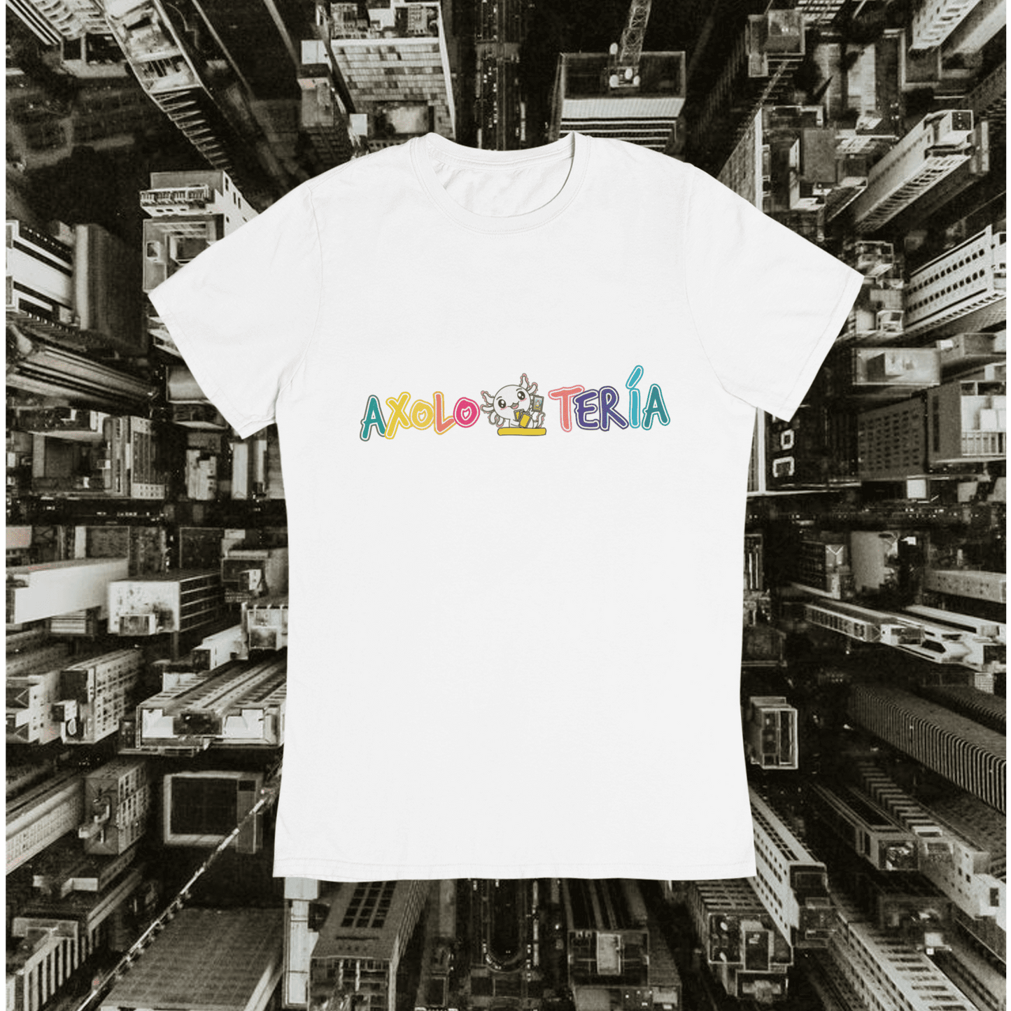 Playera Urbana Letras Axoloteria Colores Ajolote Adulto E Infantil