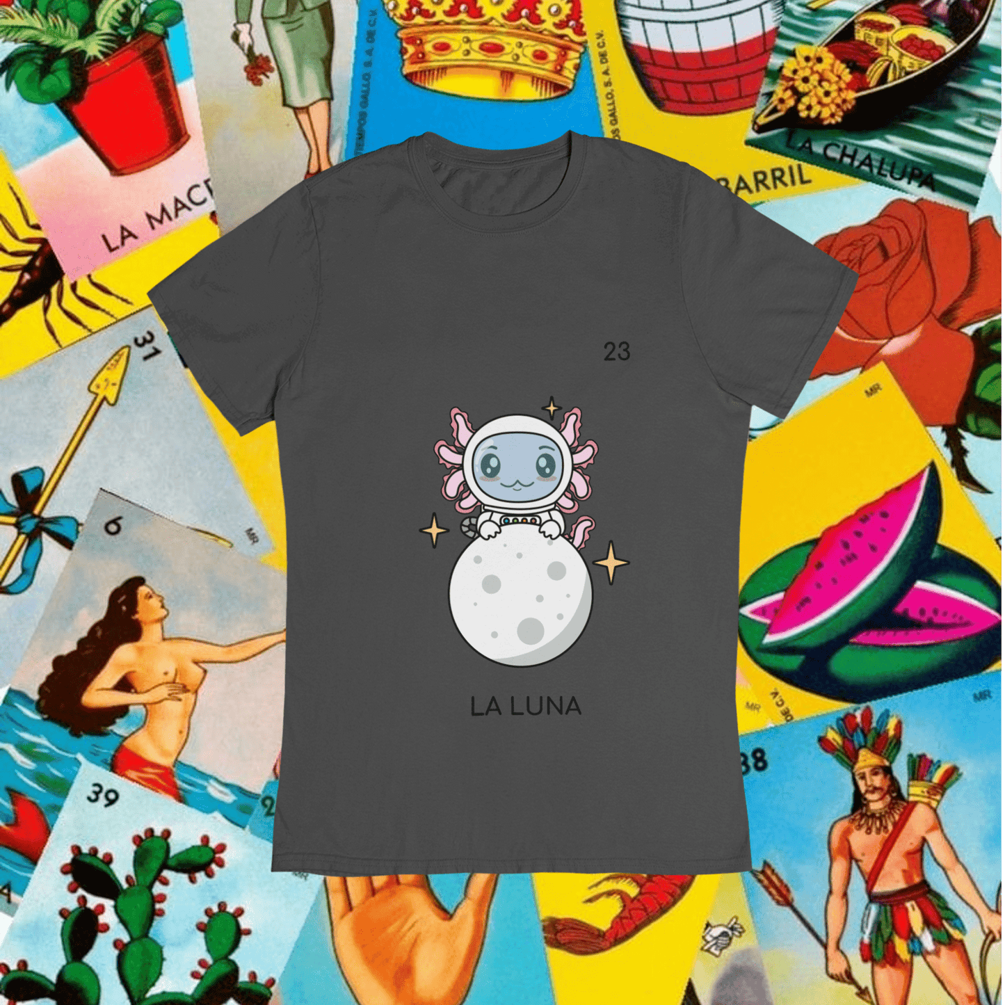 Playera Axoloteria La Luna Ajolote