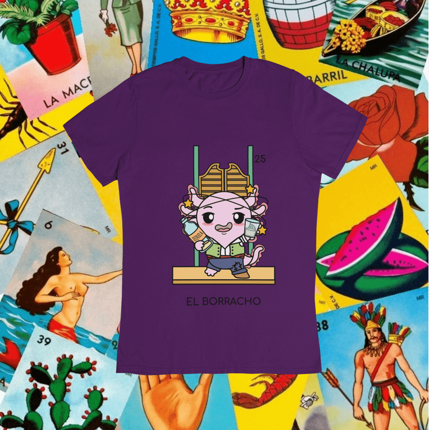 Playera Axoloteria El Borracho Ajolote