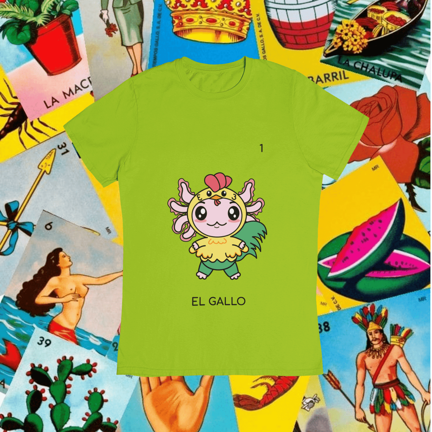 Playera Axoloteria El Gallo