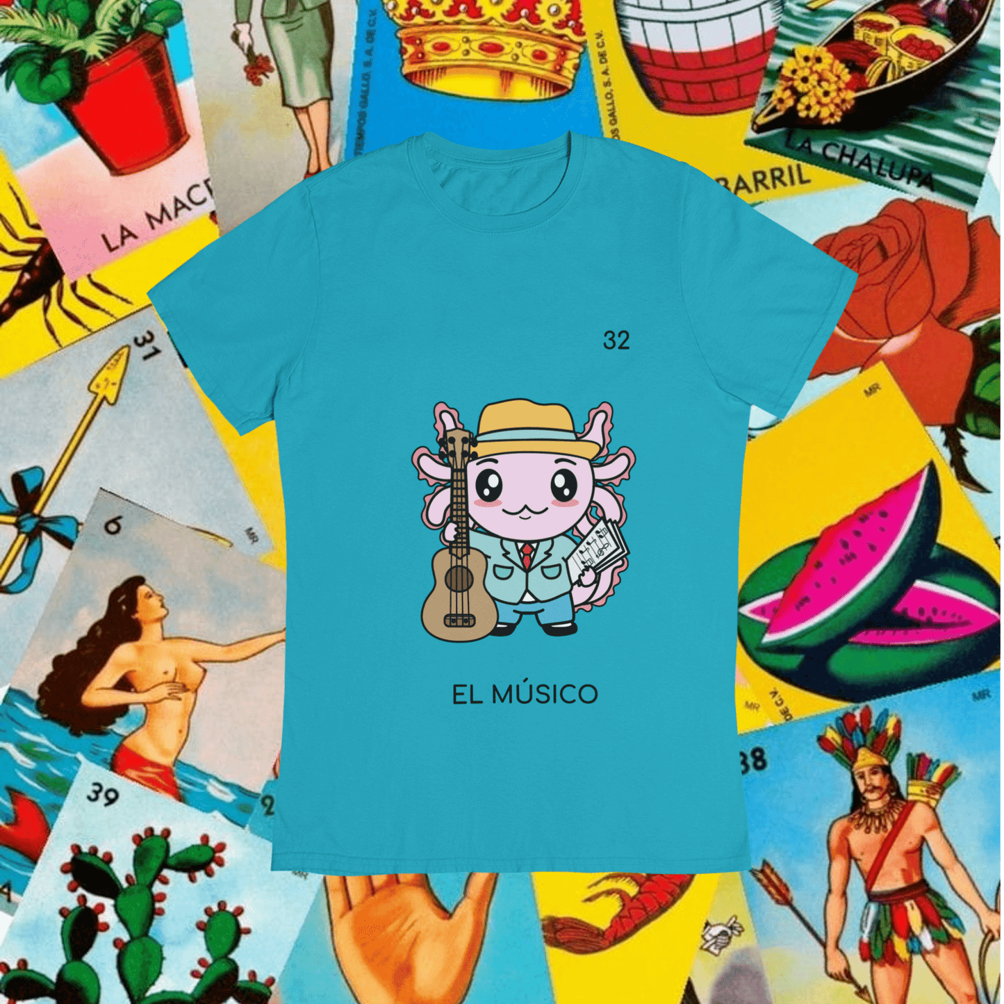 Playera Axoloteria El Musico Ajolote