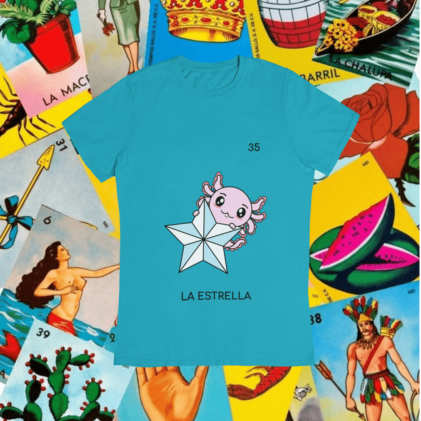 Playera Axoloteria La Estrella Ajolote