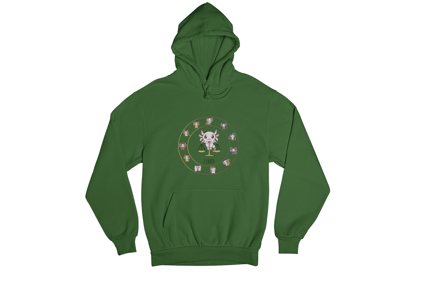 Hoodie Horóscopos Libra Axolotzin Ajolote Unisex