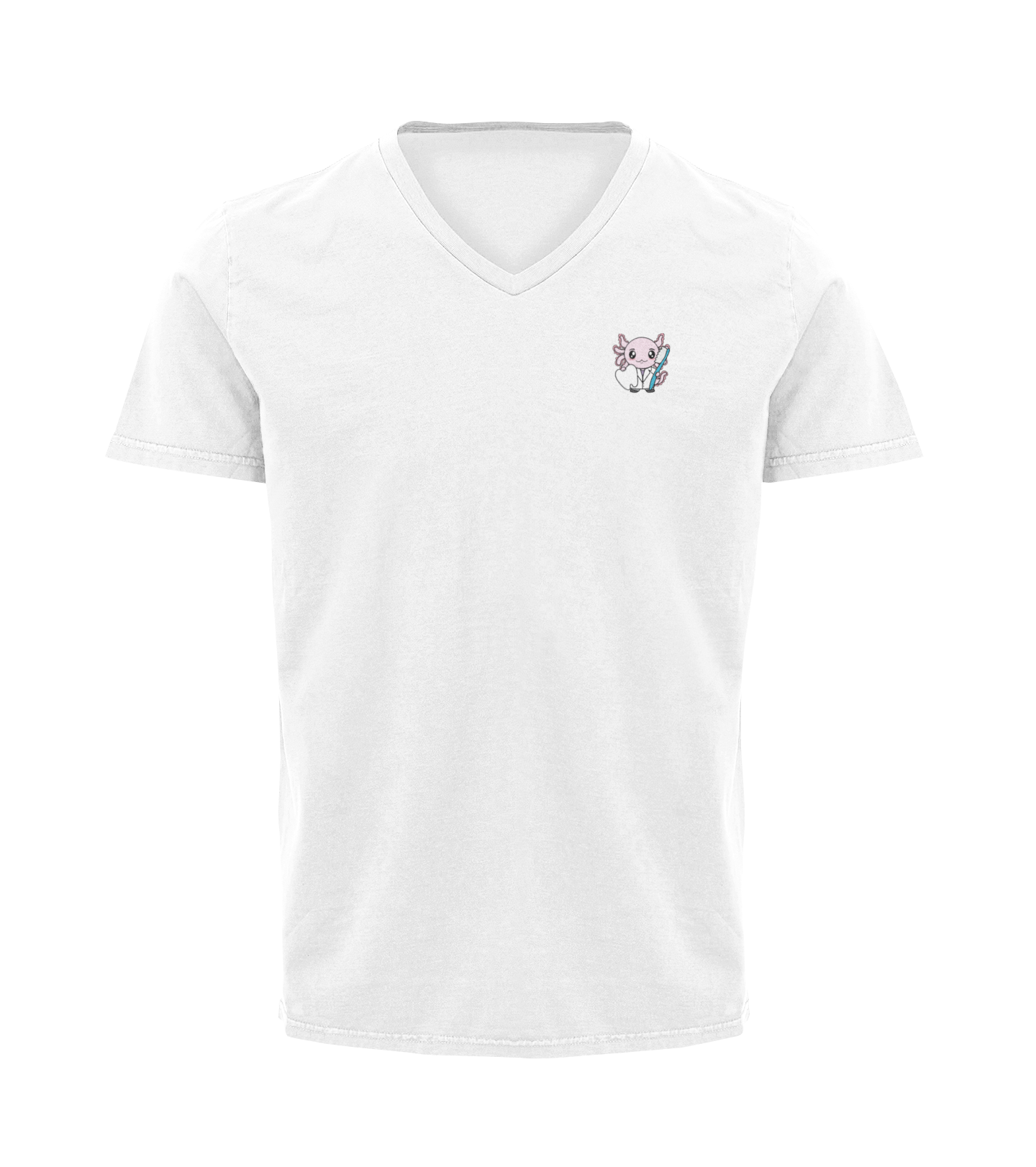 Playera Cuello V Axolotzin Dentista Ajolote