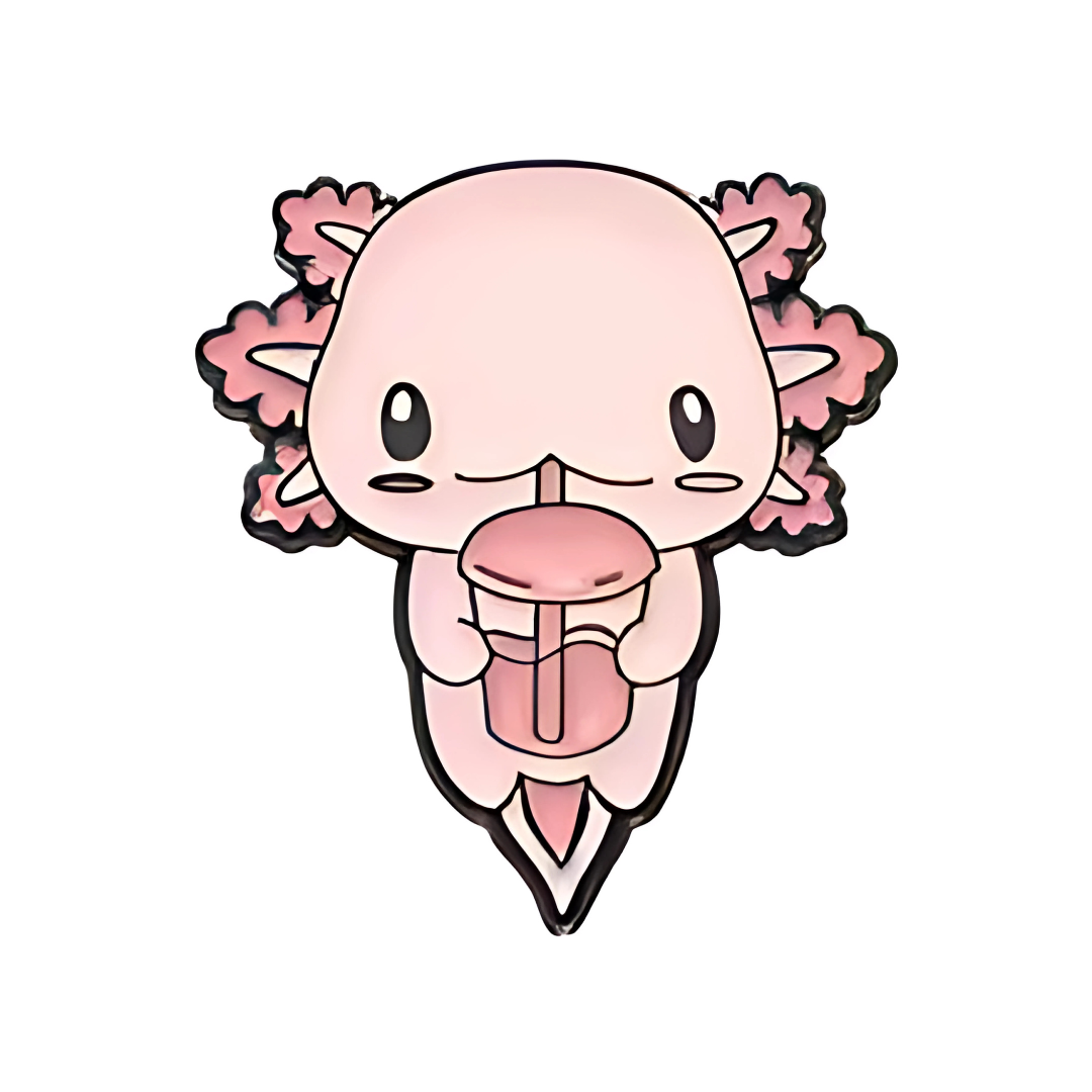 Pin Ajolotito Bebiendo Kawaii