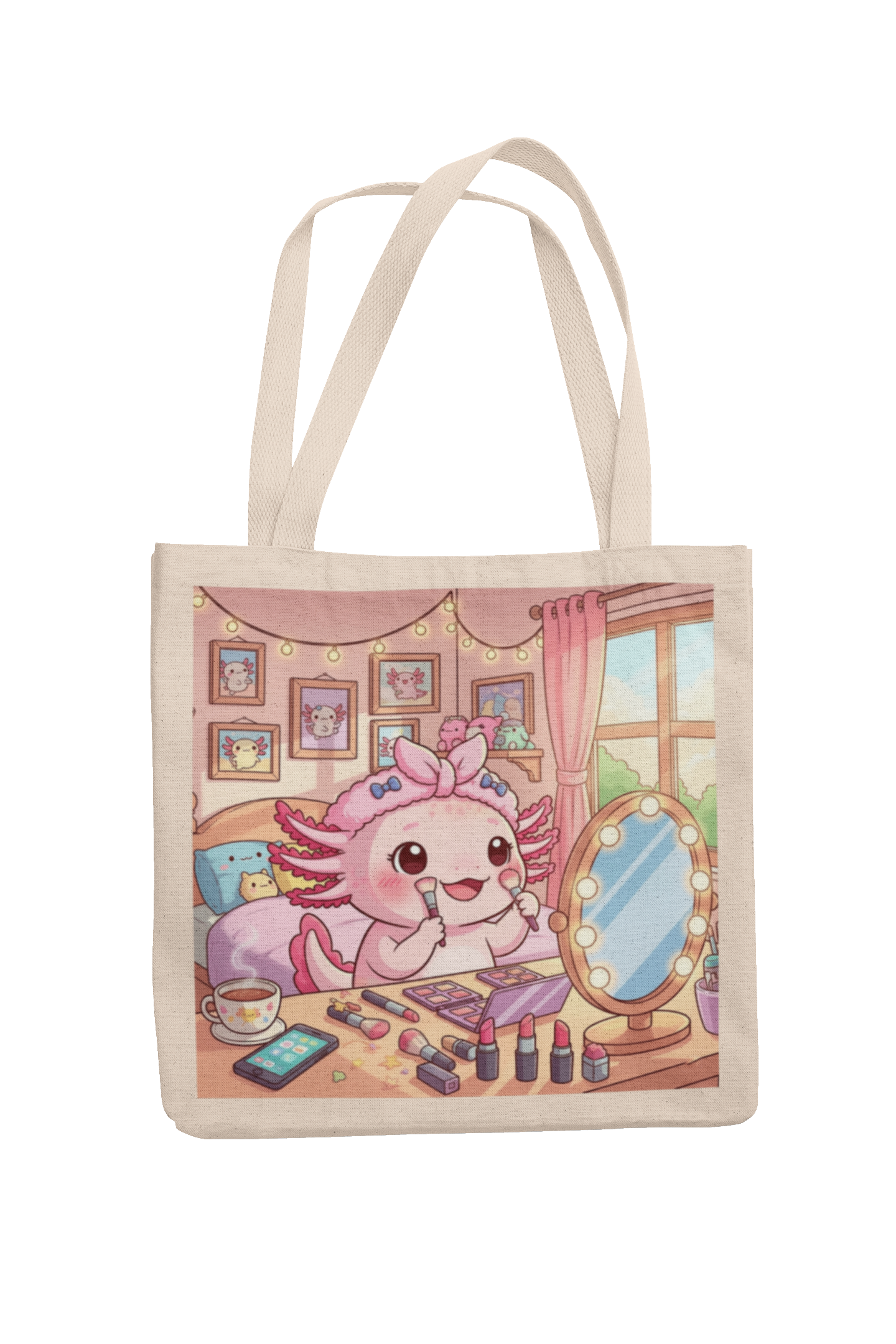 BOLSA TOTE AJOLOTE MAQUILLANDOSE