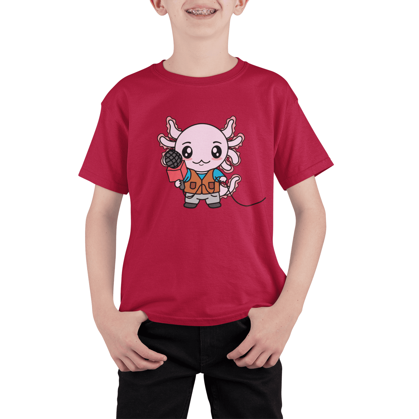 Playera Axolotzin Reportero Ajolote Adulto E Infantil