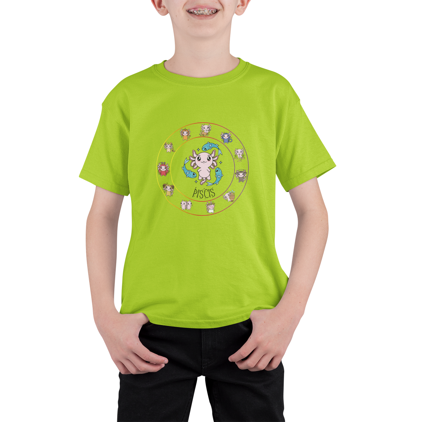 Playera Horoscopos Piscis Axolotzin Ajolote Adulto E Infantil