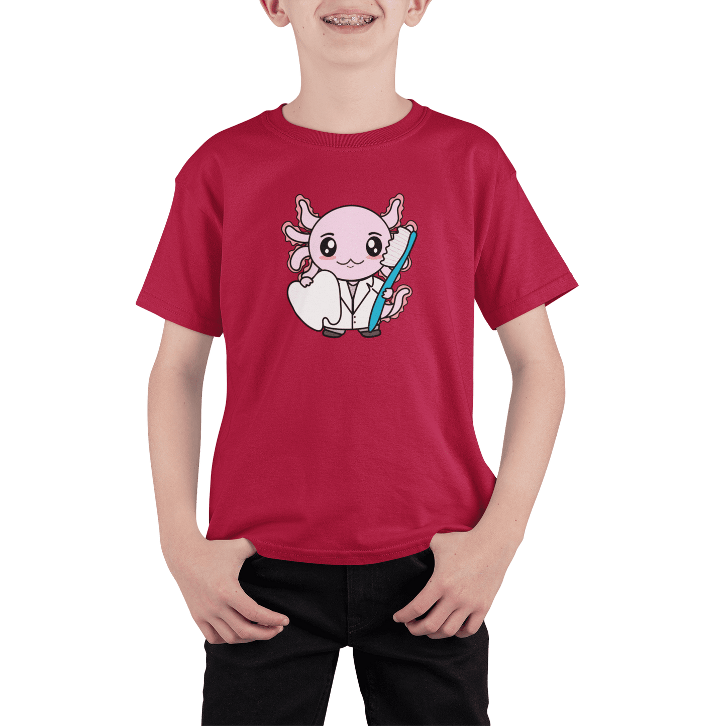 Playera Axolotzin Dentista Ajolote Adulto E Infantil
