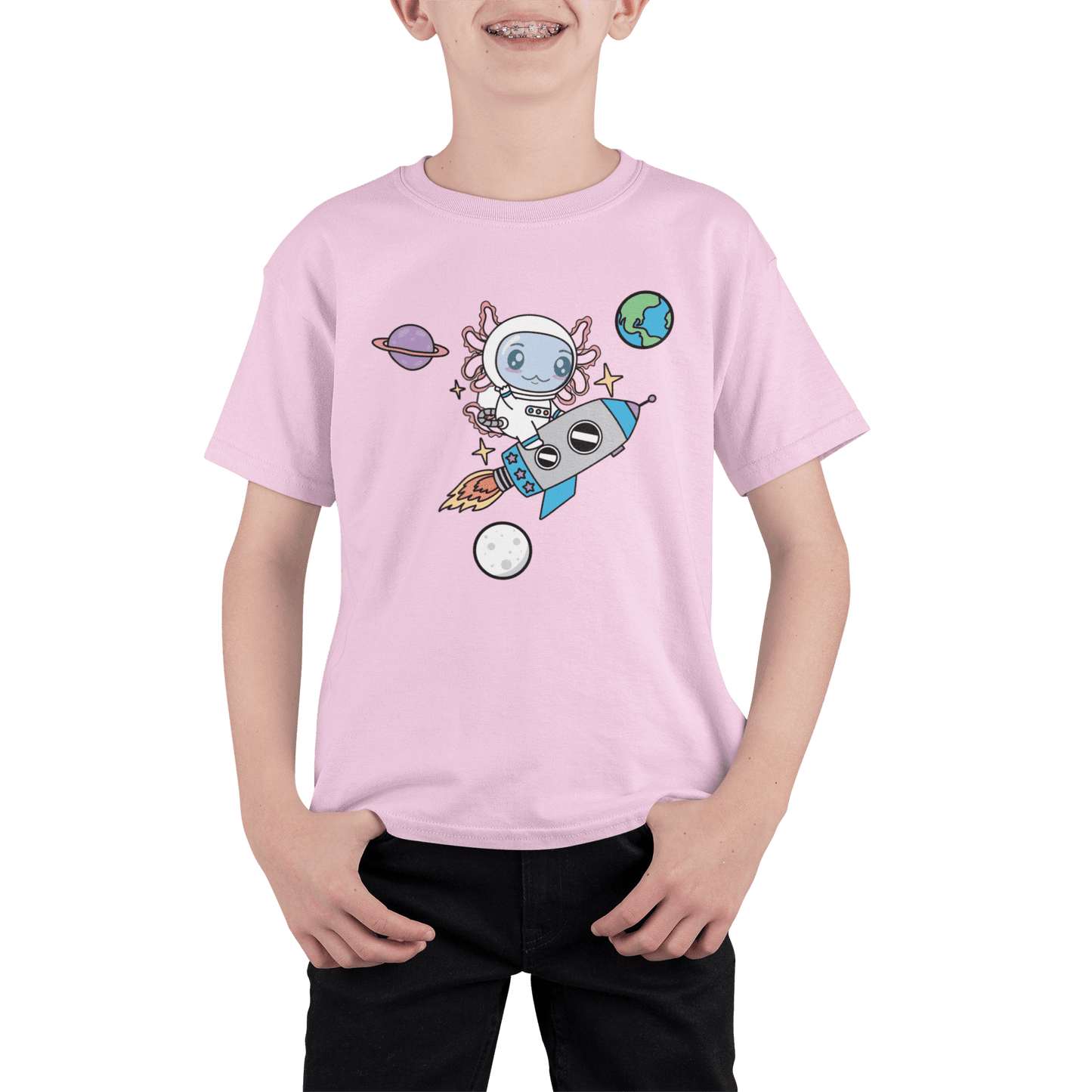 Playera Axolotzin Cohete Ajolote Adulto E Infantil