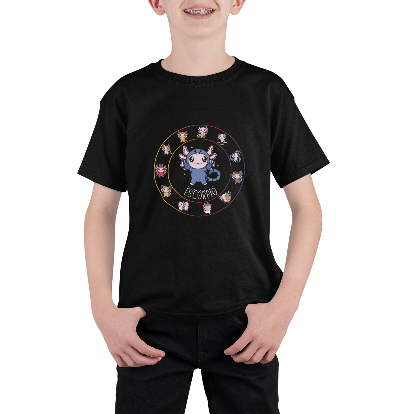 Playera Horoscopos Escorpio Axolotzin Ajolote Adulto E Infantil