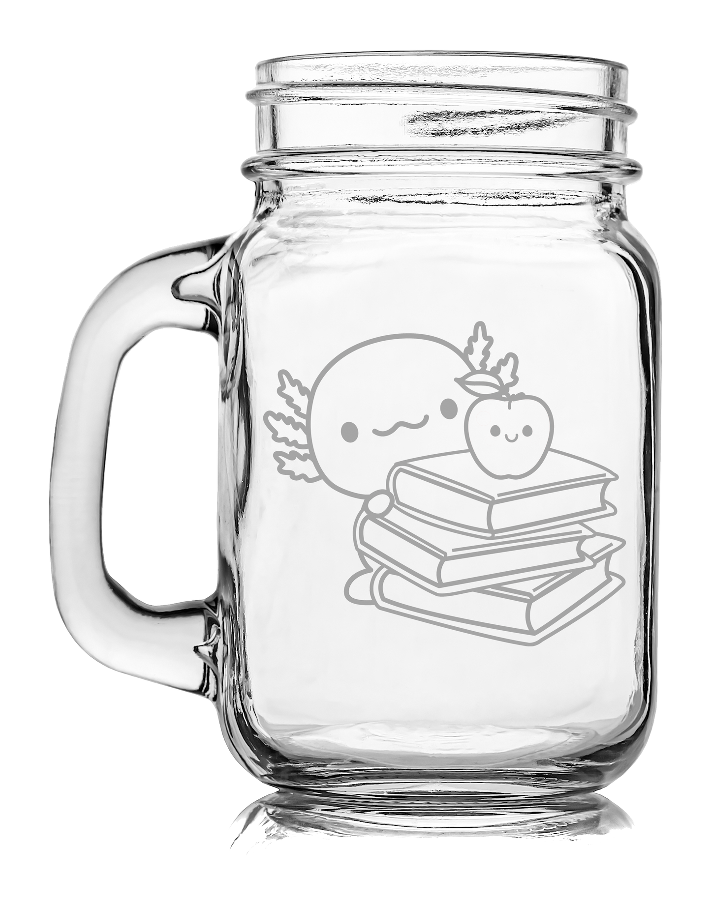 Tarro Vidrio Grabado Ajolote Estudiante Xo the Monster