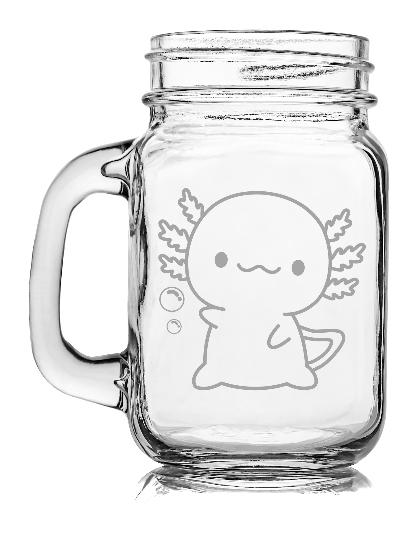 Tarro Vidrio Grabado Ajolote Saludando Xo The Monster