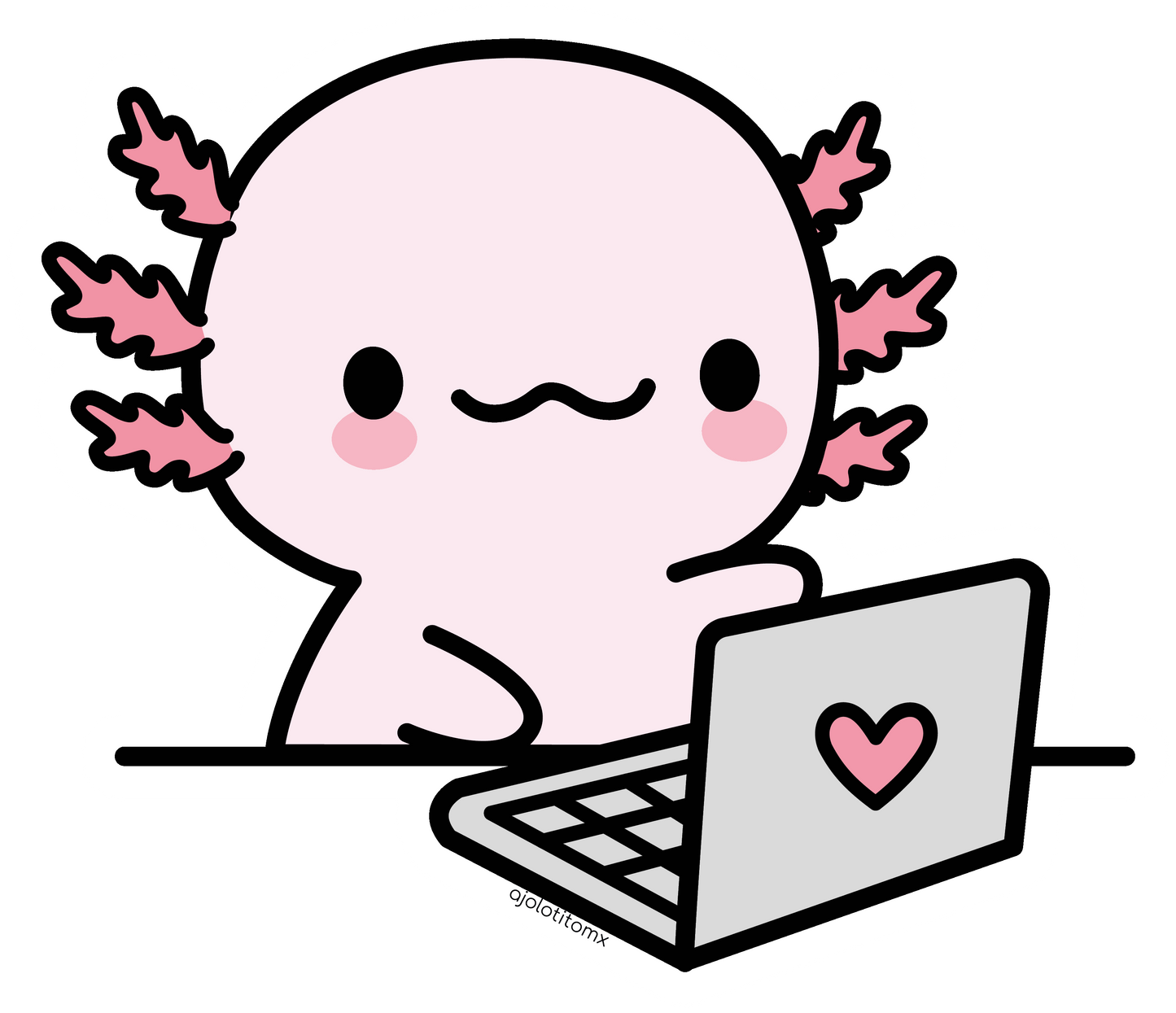 Sticker Ajolote Trabajando Xo The Monster