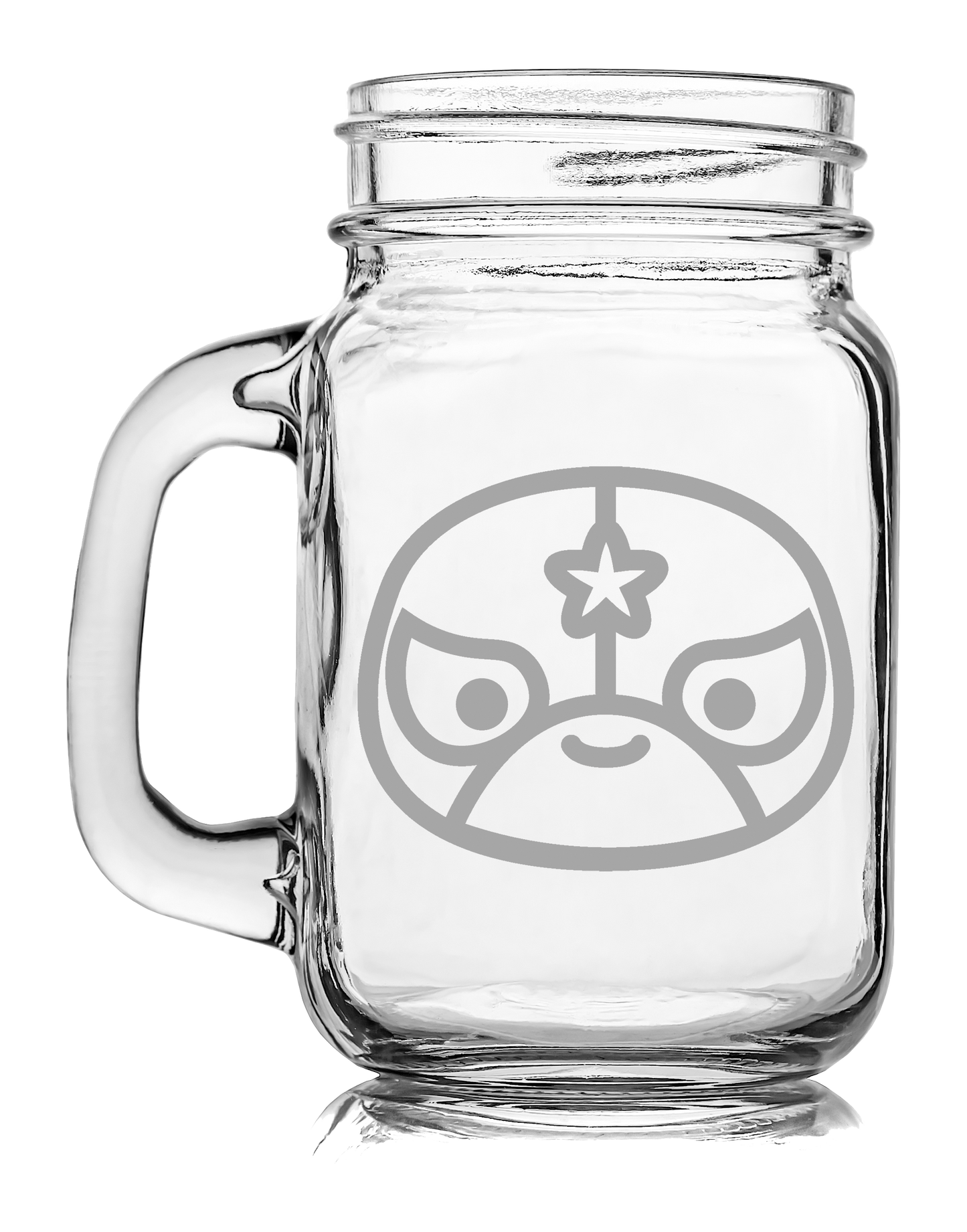 Tarro Vidrio Grabado Luchador México