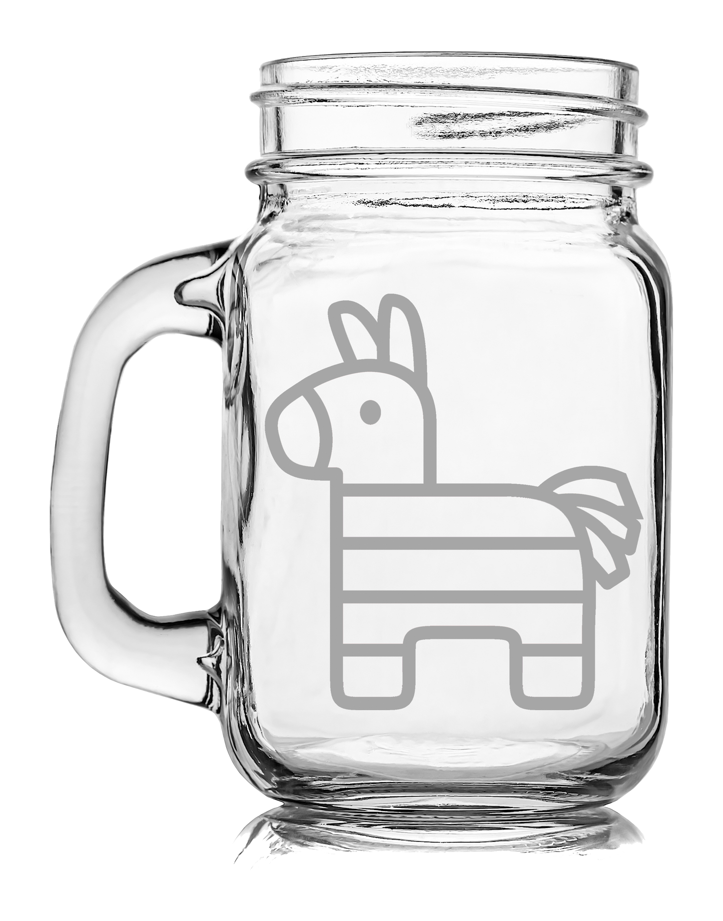 Tarro Vidrio Grabado Piñata México