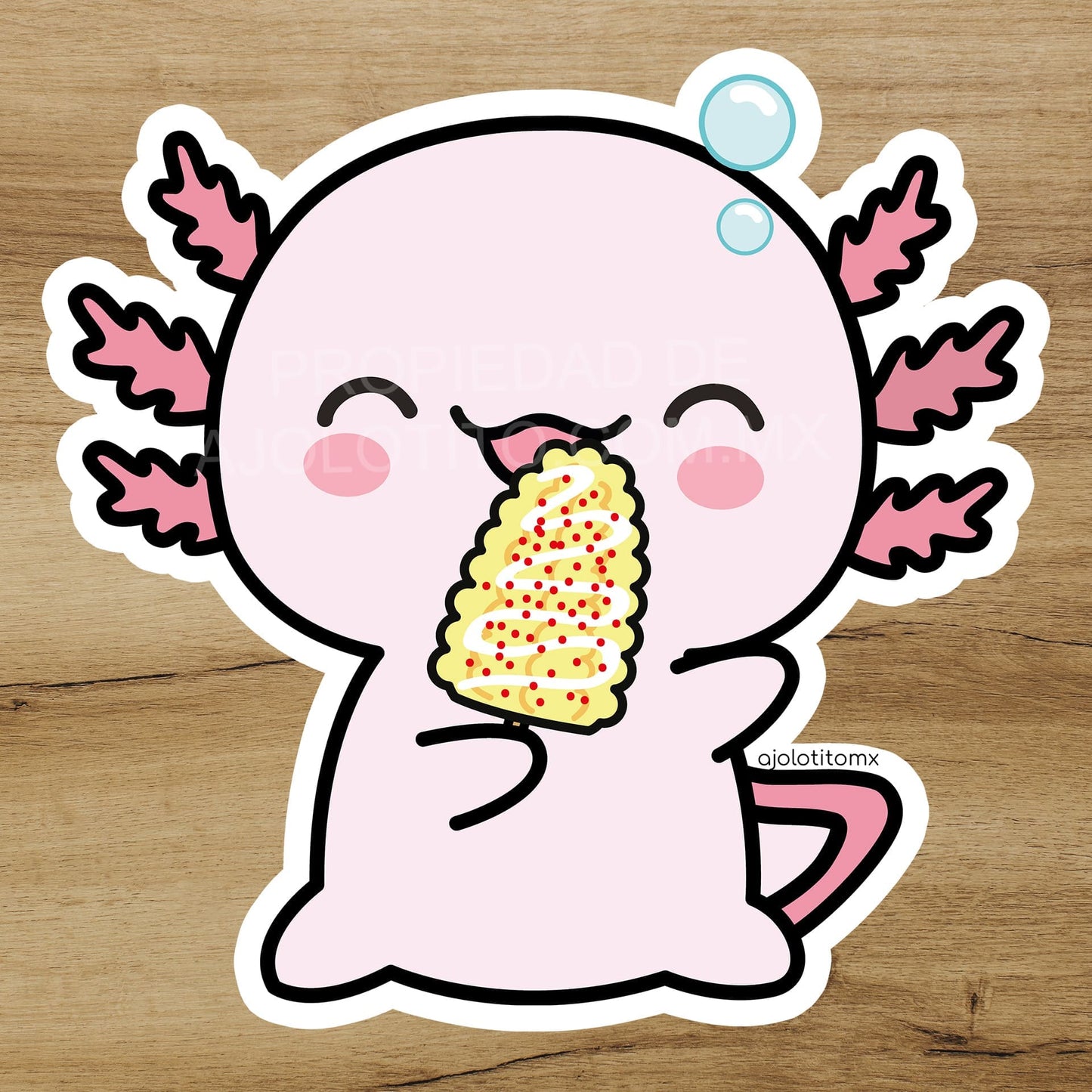 Sticker Ajolote Comiendo Elote Con Chile Xo The Monster