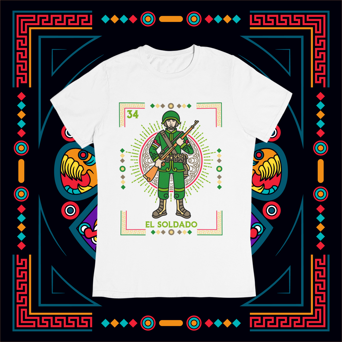 Playera Loteria El Soldado Adulto E Infantil