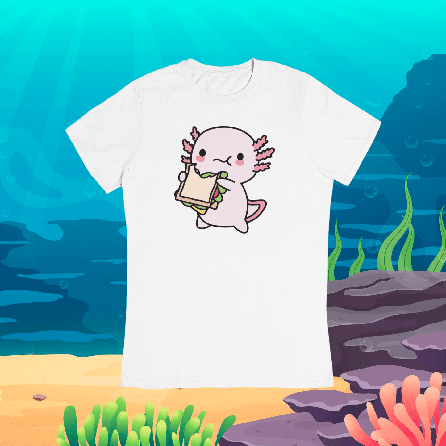 Playera Ajolote Almorzando Xo The Monster Adulto E Infantil