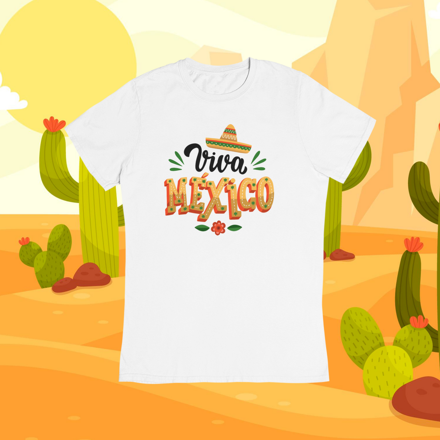 Playera Sombrerito Viva MǸxico Adulto E Infantil