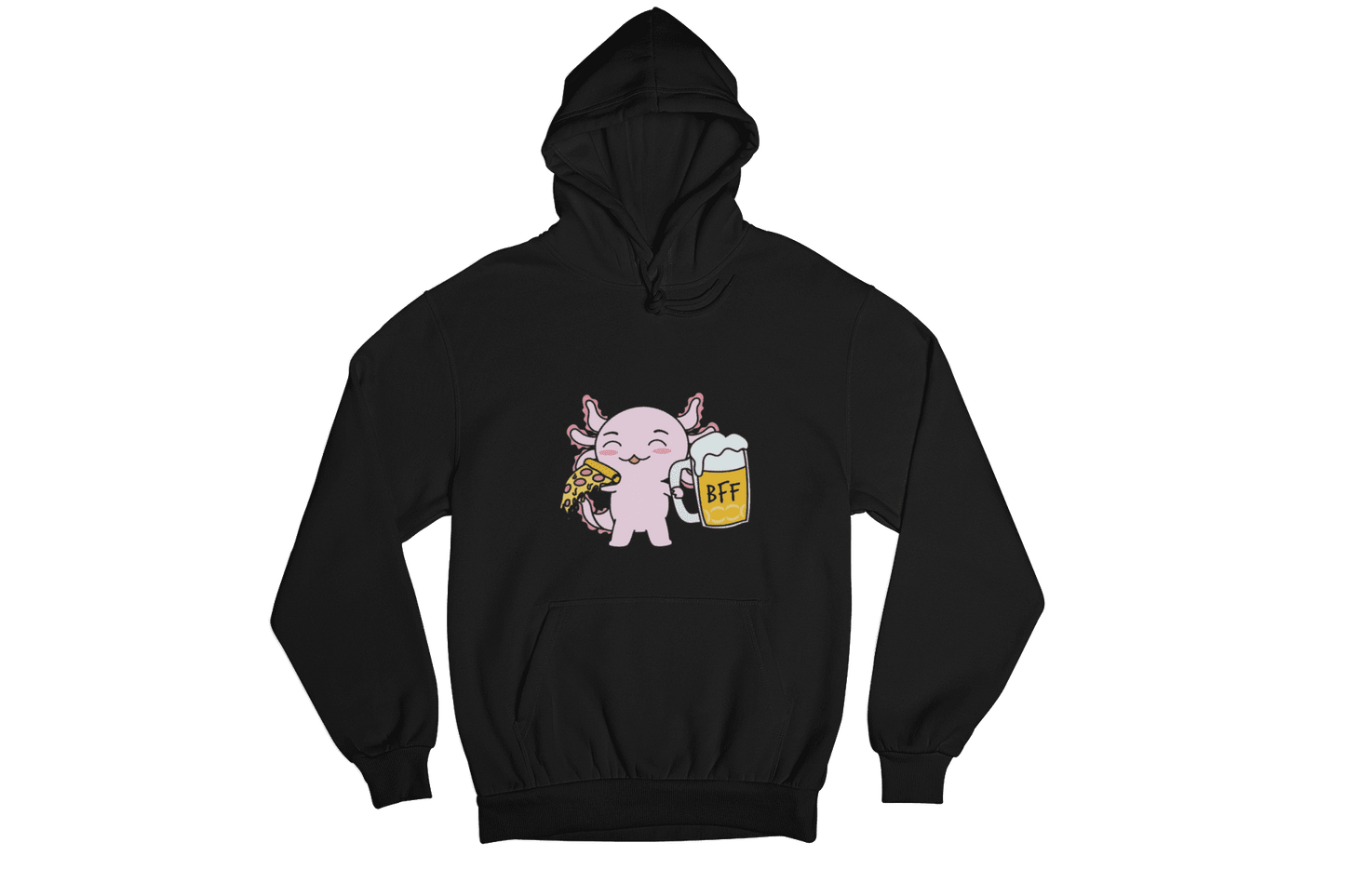Hoodie Axolotzin Pizza & Cerveza Ajolote Unisex
