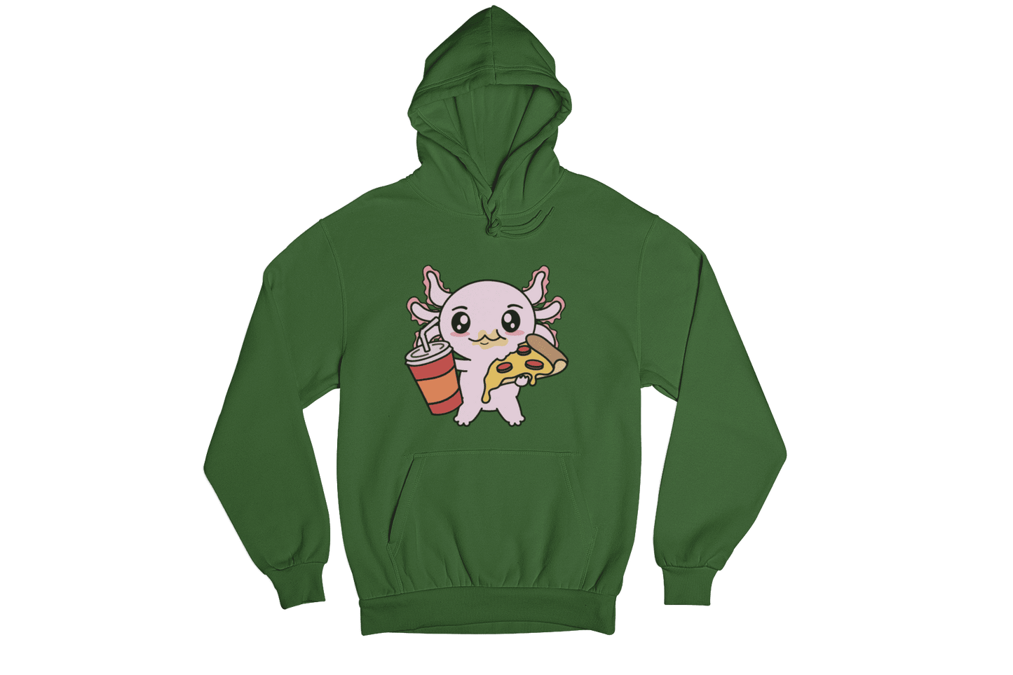 Hoodie Axolotzin Comiendo Pizza Ajolote Unisex