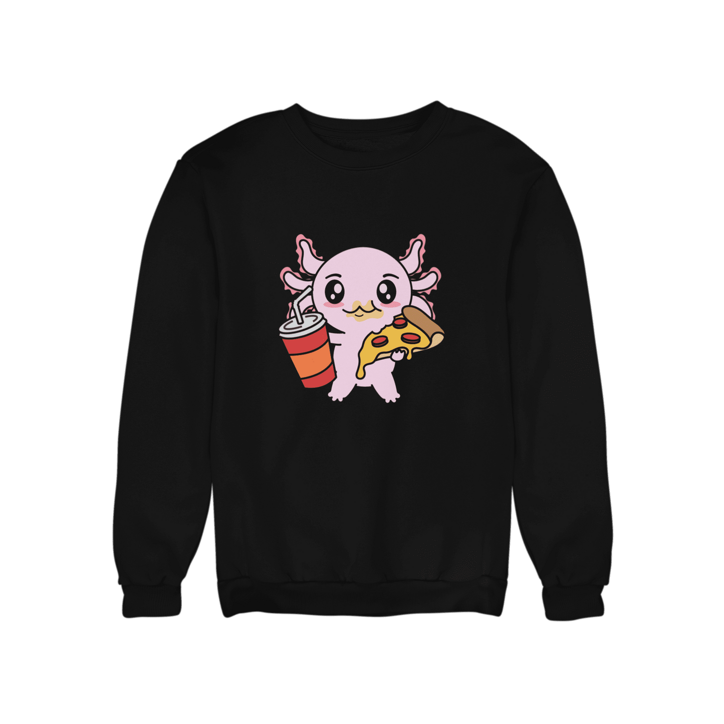 Sudadera Axolotzin Comiendo Pizza Ajolote Unisex
