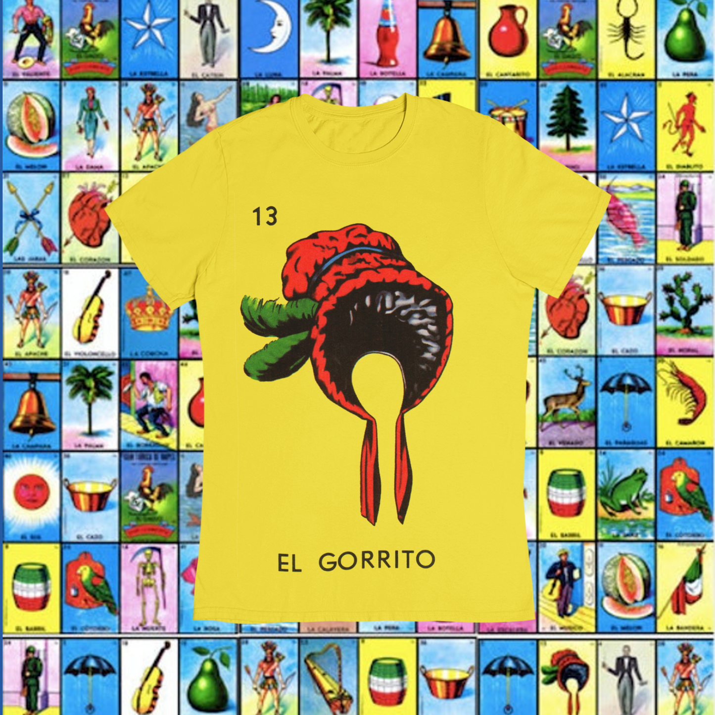 Playera Loteria El Gorrito Adulto E Infantil