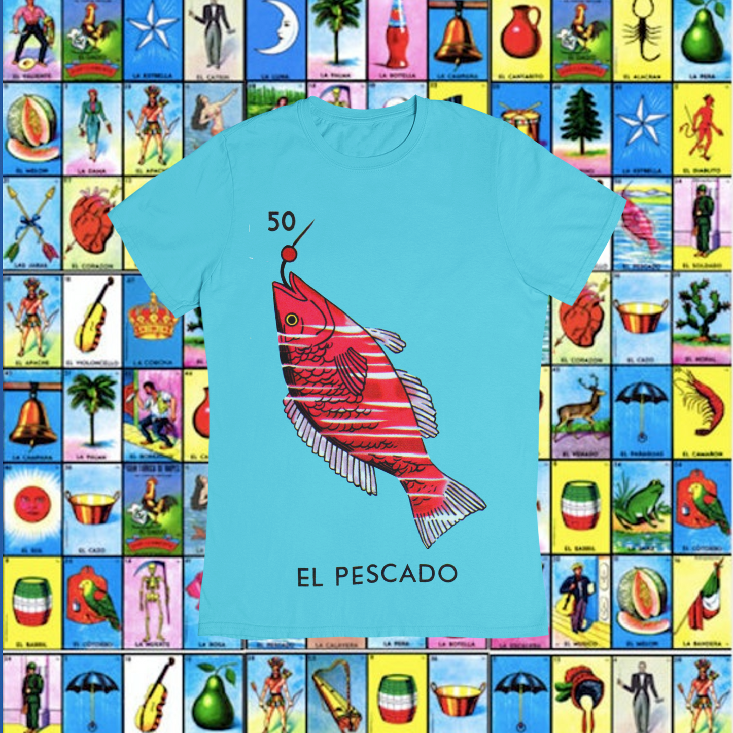 Playera Loteria El Pescado Adulto E Infantil