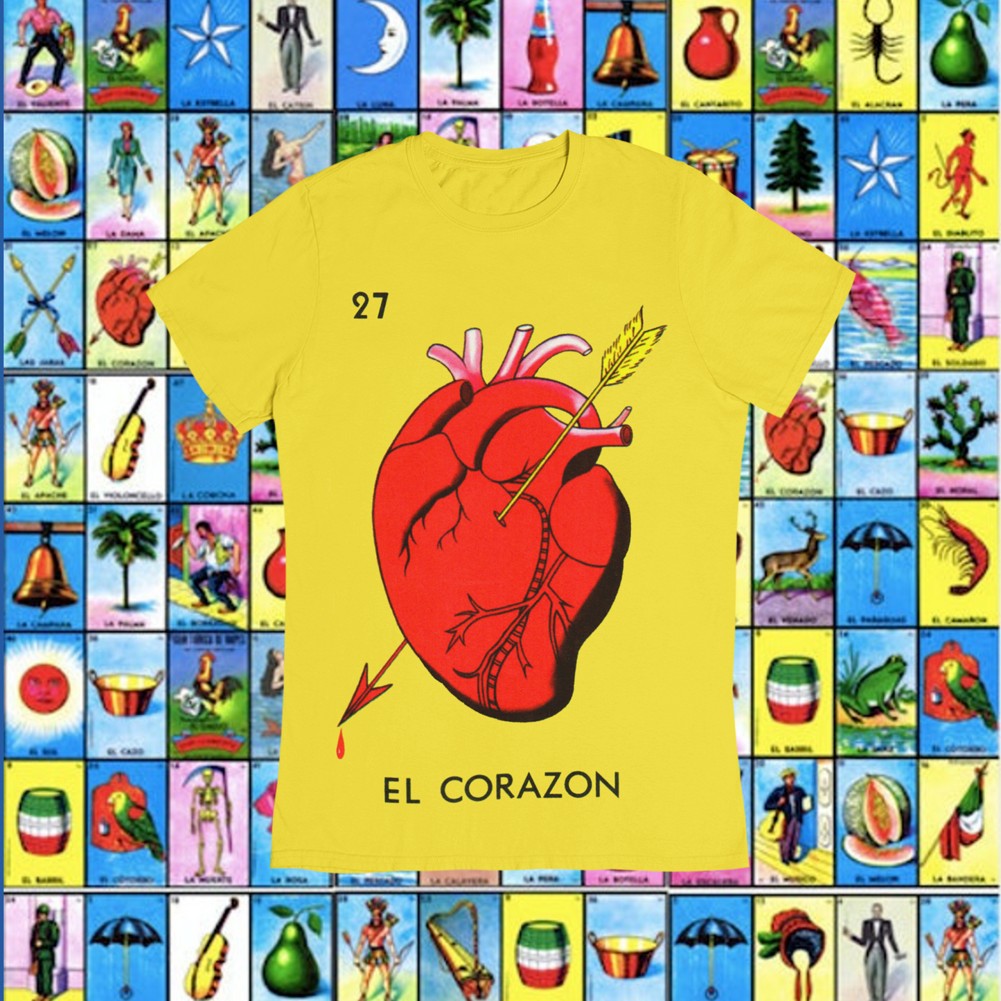 Playera Loteria El CorazÇün Adulto E Infantil