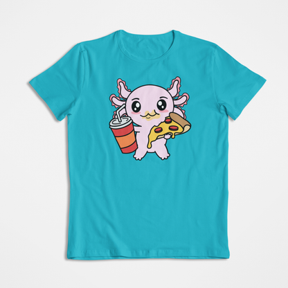 Playera Axolotzin Comiendo Pizza Ajolote