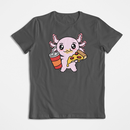 Playera Axolotzin Comiendo Pizza Ajolote