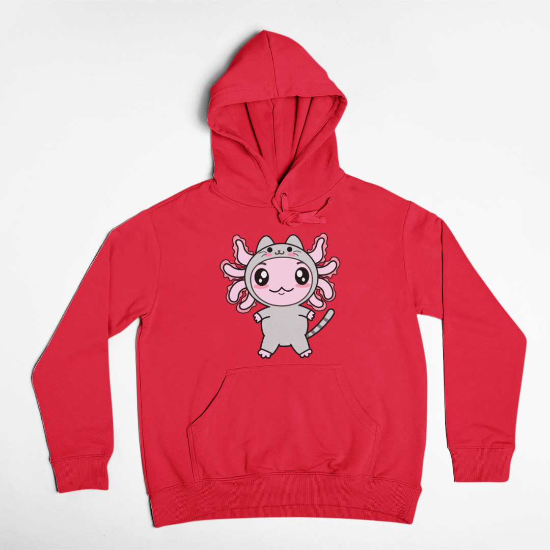 Hoodie Axolotzin Disfraz Gato Ajolote Unisex