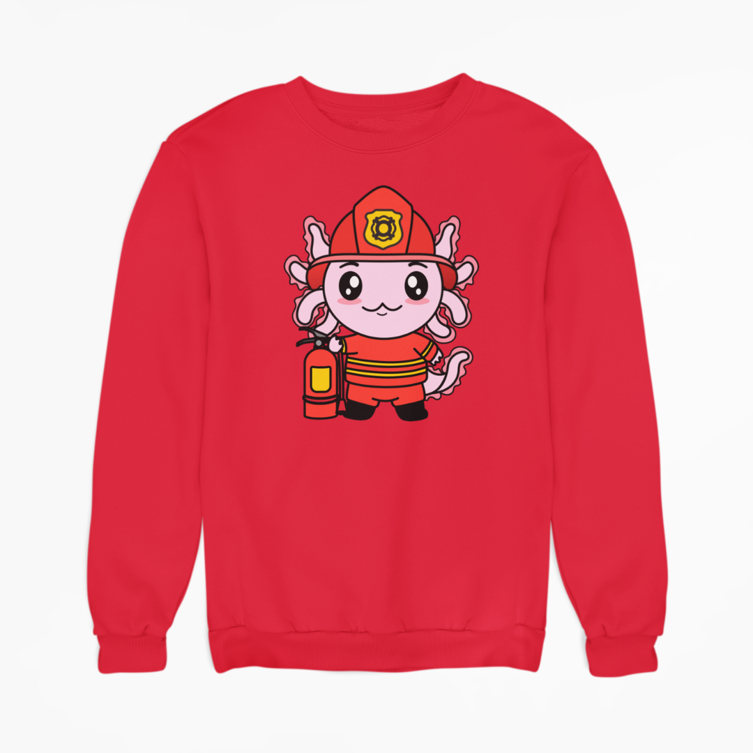 Sudadera Axolotzin Bombero Ajolote Unisex