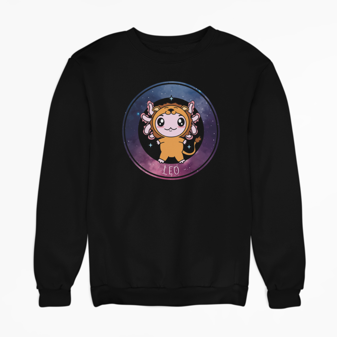 Sudadera Axolotzin Horóscopos Galaxy Leo Ajolote Unisex