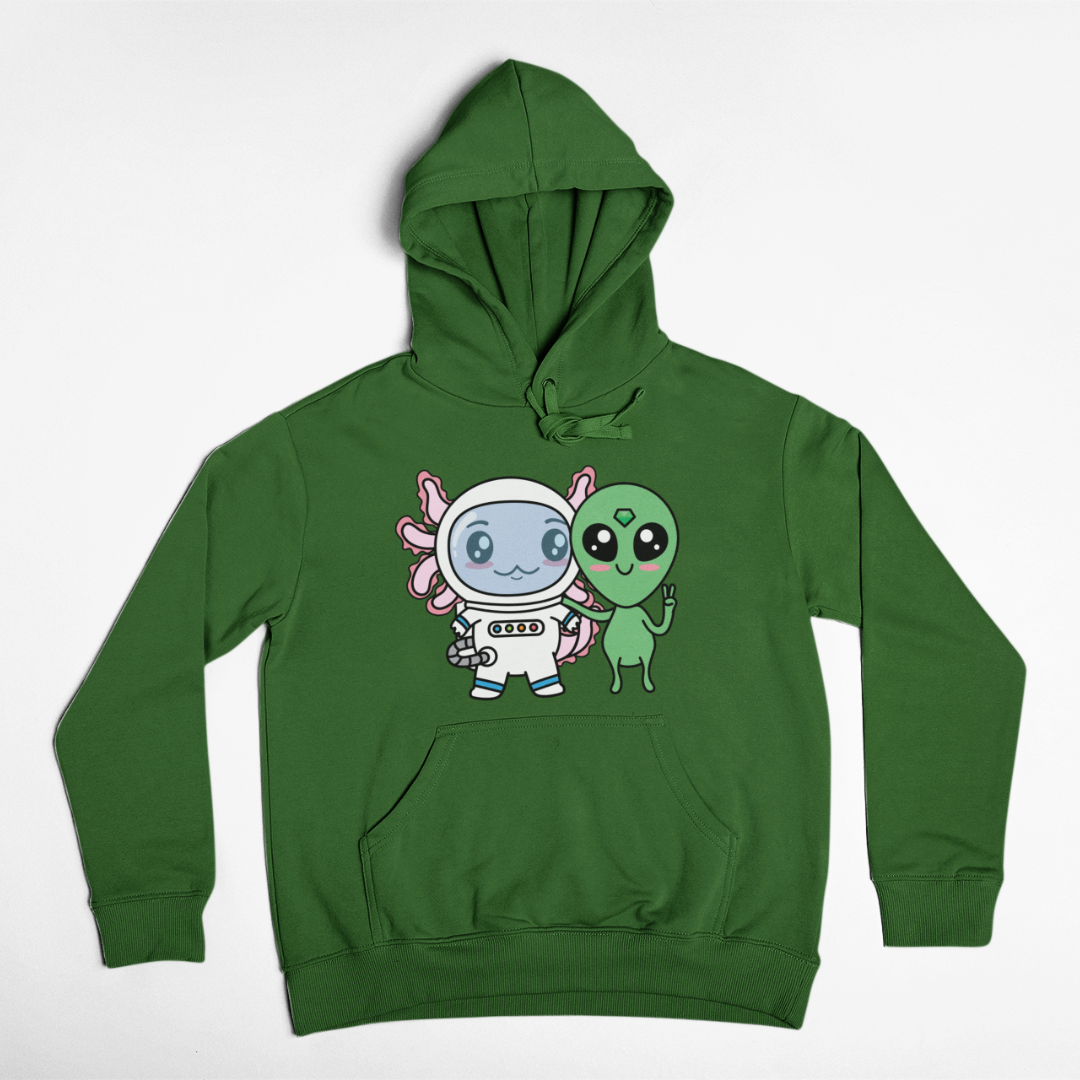 Hoodie Axolotzin Y Marcianito Ajolote Unisex