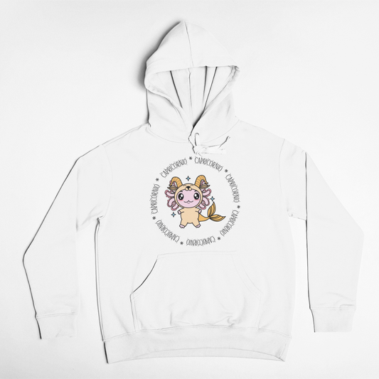 Hoodie Axolotzin Horóscopos Aro Capricornio Ajolote Unisex