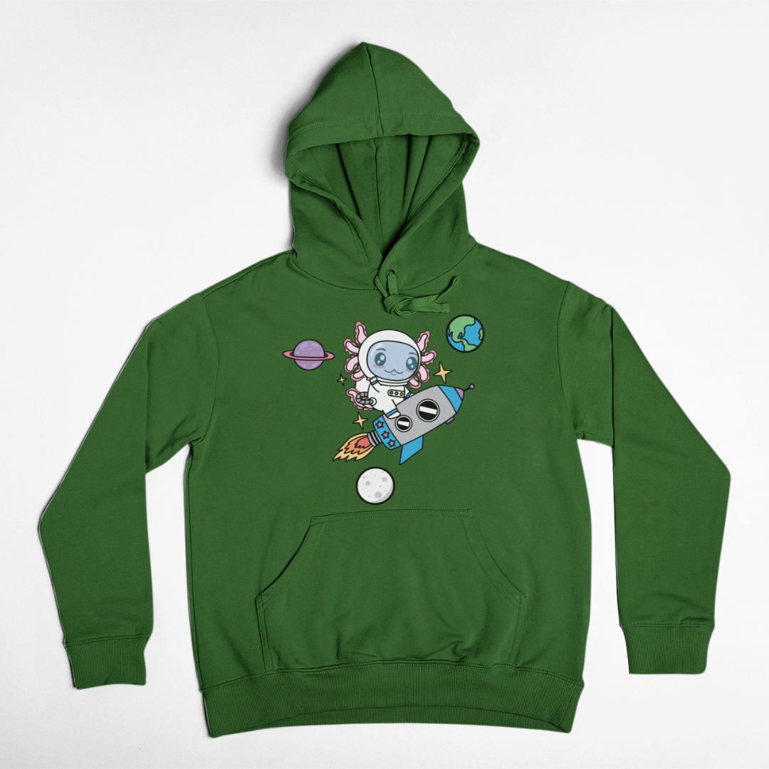 Hoodie Axolotzin Cohete Ajolote Unisex