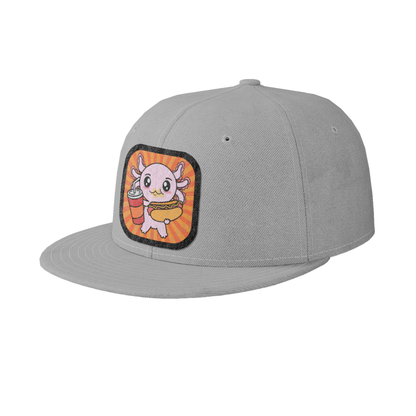 Gorra Unisex Plana Axolotzin Comiendo Jocho