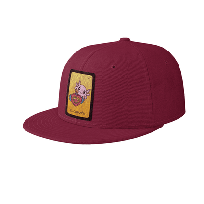 Gorra Unisex Plana Axoloteria El Corazón Ajolote
