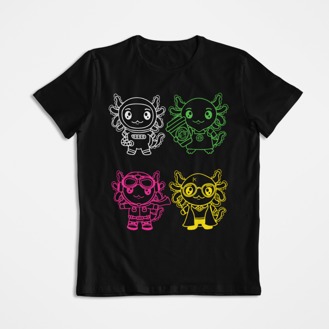 Playera Urbana Axolotzin De Colores Ajolote