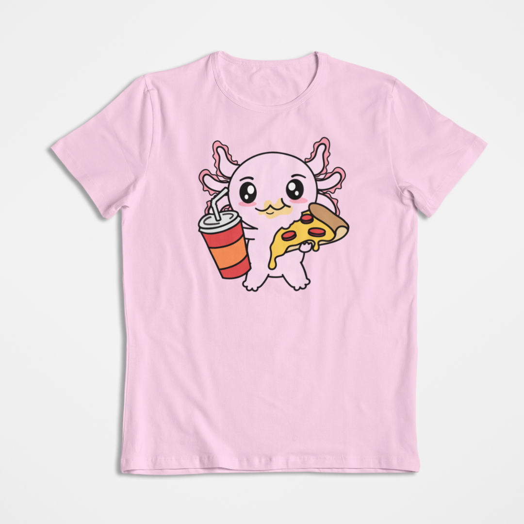 Playera Axolotzin Comiendo Pizza Ajolote