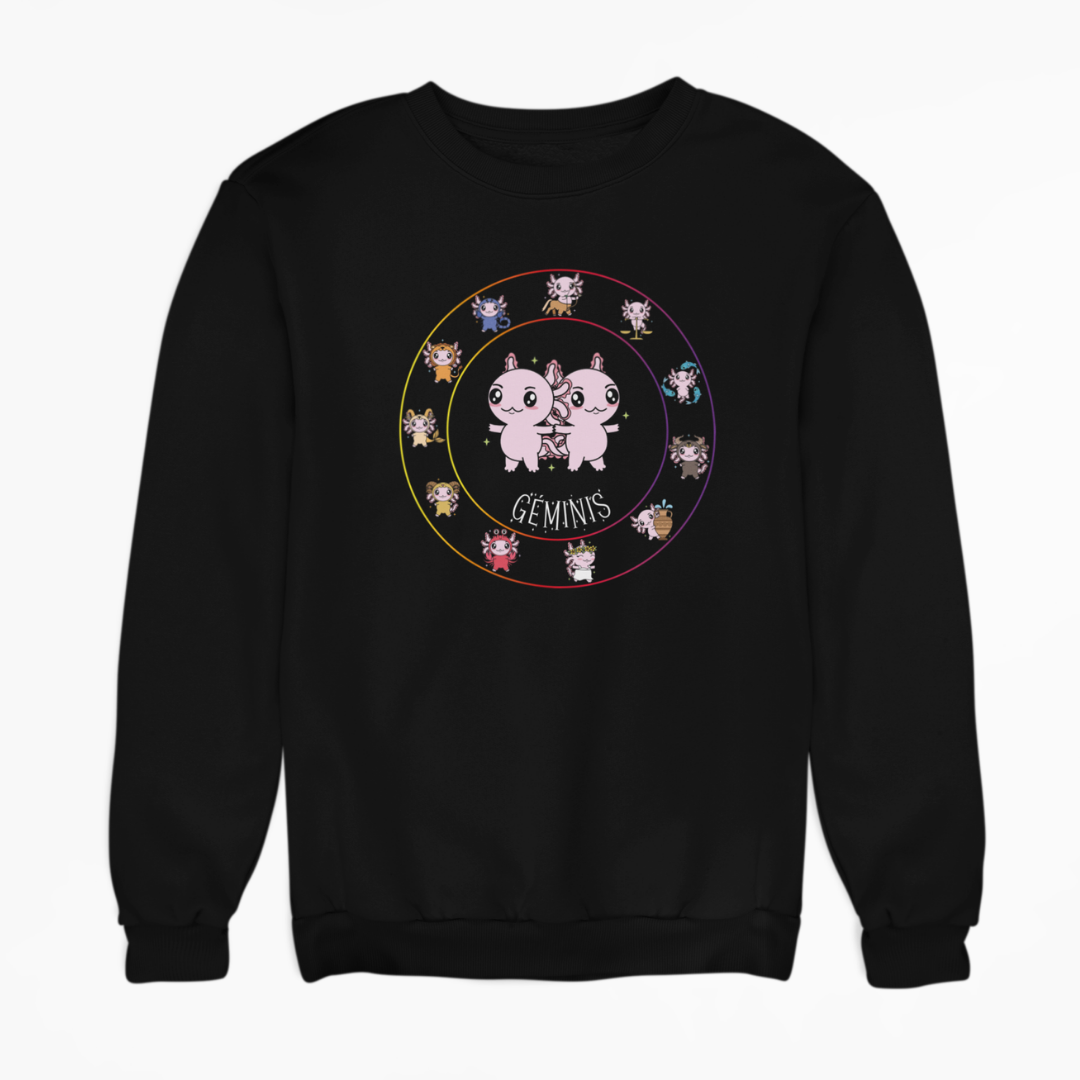 Sudadera Horóscopos Geminis Axolotzin Ajolote Unisex
