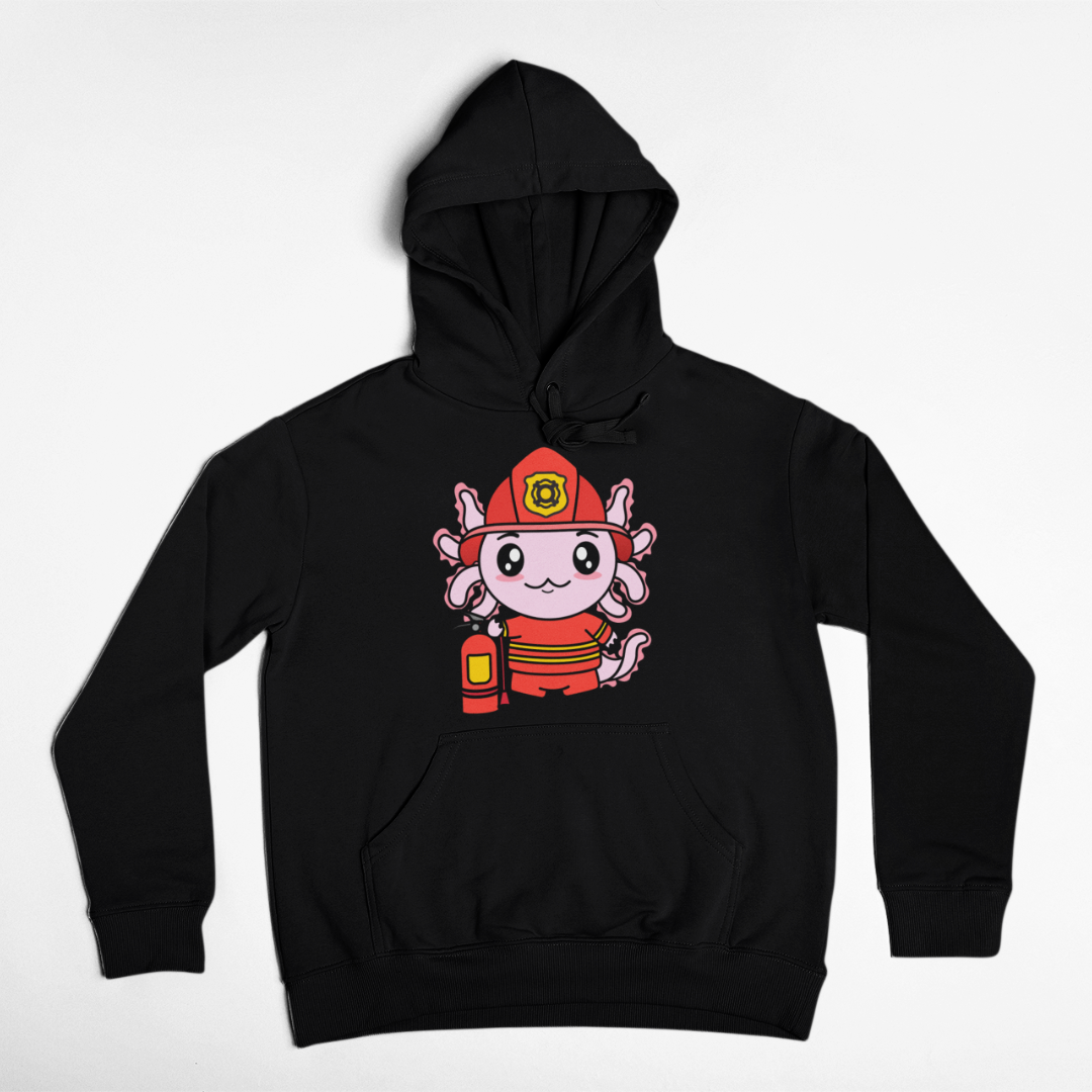 Hoodie Axolotzin Bombero Ajolote Unisex